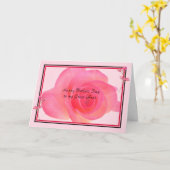 Carte de fête des mères pour tante avec Rose rose (Fleur jaune)