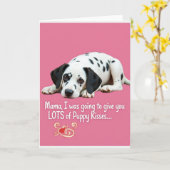 Carte de fête des mères pour un doux chiot (Fleur jaune)