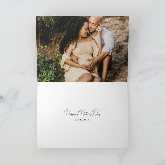 Carte de fête des mères pour une future maman (Intérieur)