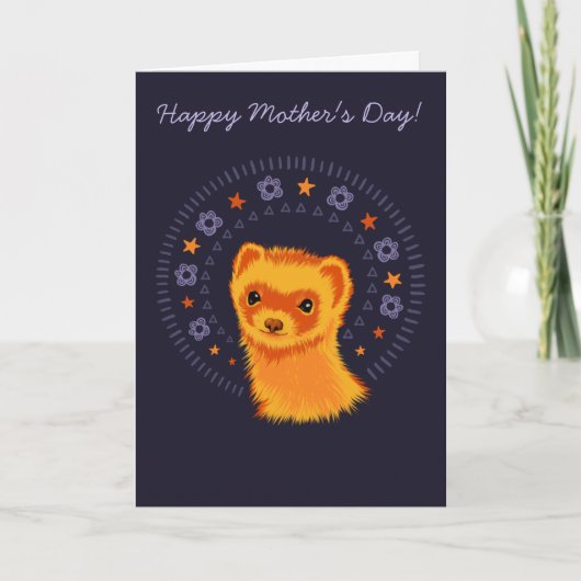 Carte de fête des mères pour une maman furet migno (Devant)
