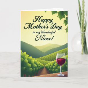 Carte de fête des mères pour une nièce de vignoble