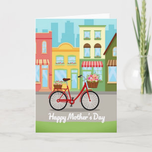 Carte de Fête des Mères pour Vélo Floral