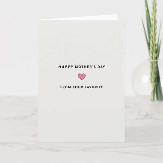 Carte de fête des mères préférée (Devant)