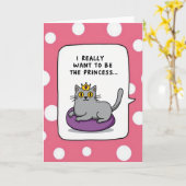 Carte de fête des mères Princesse Chat (Fleur jaune)