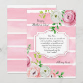 Carte de fête des mères Ranunculus Flowers (Devant / Derrière)