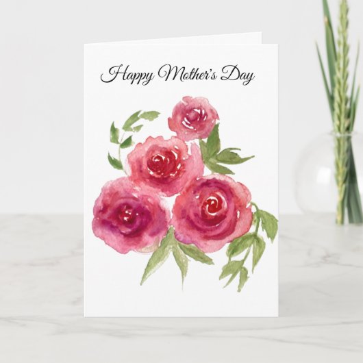Carte de fête des mères Red Roses (Devant)