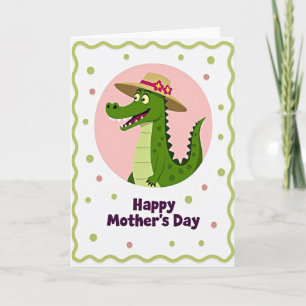 Carte de fête des mères reptile joyeuse