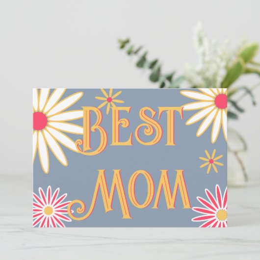 Carte de fête des mères rétro florale (Debout devant)