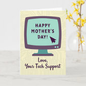 Carte de fête des mères rétro tech (Fleur jaune)