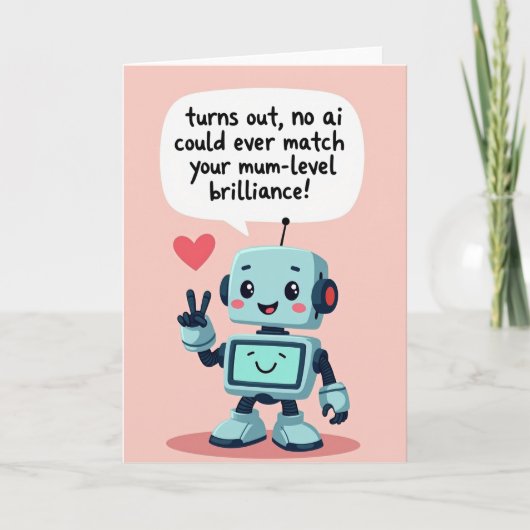 Carte de fête des mères robot sucré (Devant)
