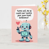 Carte de fête des mères robot sucré (Fleur jaune)