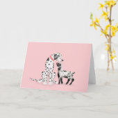 Carte de fête des mères (rose) (Fleur jaune)