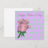 Carte de Fête des Mères Rose (Devant / Derrière)