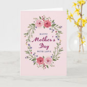 Carte de Fête des Mères Rose Affection (Fleur jaune)