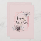 Carte de fête des mères rose florale (Devant / Derrière)