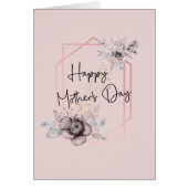 Carte de fête des mères rose florale avec message (Devant)