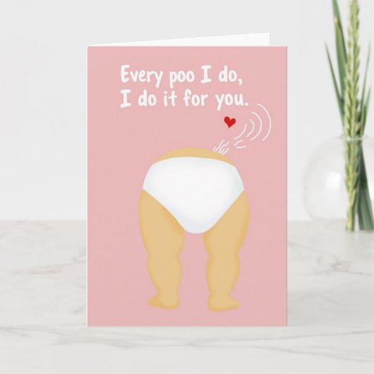 Carte de fête des mères rose pour bébé (Devant)