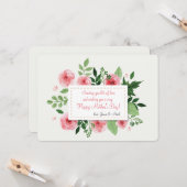 Carte de fête des mères rose Ranunculus Fleurs (Devant/Arrière en situation)