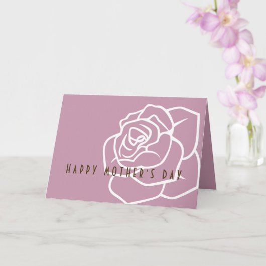 Carte de fête des mères rose simple moderne (Orchidée)