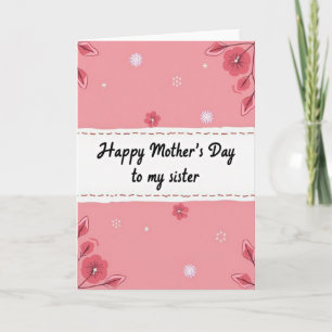 Carte de fête des mères Rose Soeur