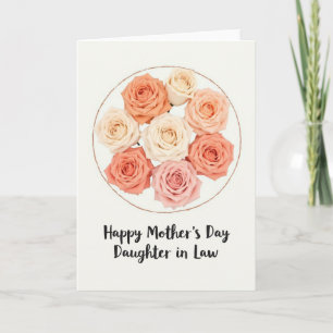 Carte de Fête des Mères Roses Pêches Douce