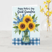 Carte de fête des mères rustique dans un pot (Fleur jaune)