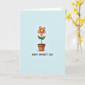 Carte de fête des mères rustique en pot (Fleur jaune)