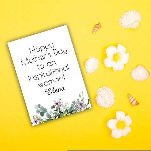 Carte de fête des mères simple fleurs aquarelle