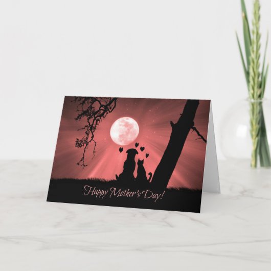 Carte de fête des mères super mignonne avec chien (Devant)