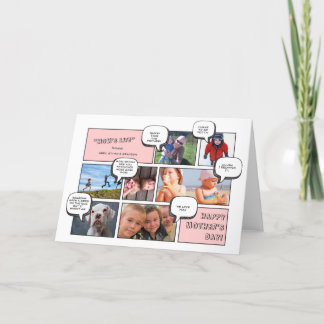Carte de fête des mères sur bande de dessin person