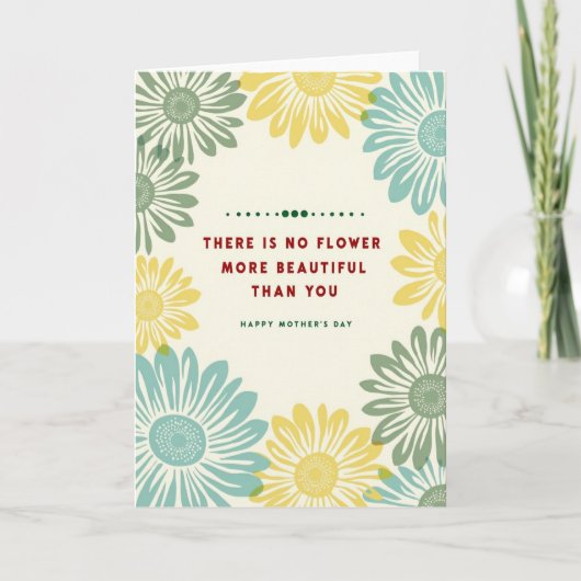 Carte de Fête des Mères Teal Bloom (Devant)