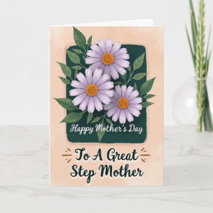 Carte de Fête des Mères Teal Peach Blooms