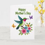 Carte de fête des mères Teal Wings (Fleur jaune)