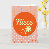 Carte de fête des mères teinte orange (Fleur jaune)
