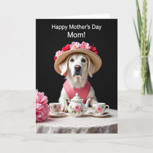Carte de fête des mères Thé à la mode canine