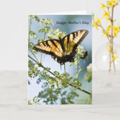 Carte de fête des mères Tiger Swallowtail (Fleur jaune)