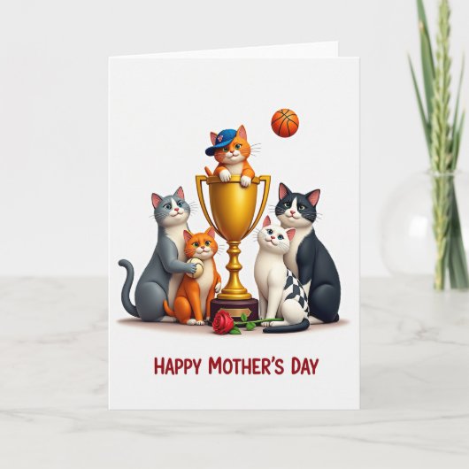 Carte de fête des mères Trophy Cats (Devant)