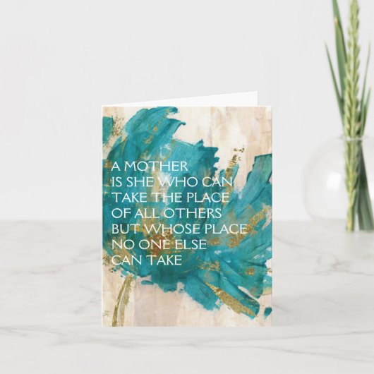 Carte de Fête des Mères - Une mère est celle qui p (Devant)