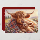 Carte de fête des mères Vache des Highlands (Devant / Derrière)