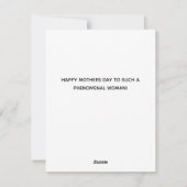 Carte de fête des mères verte joyeuse (Dos)