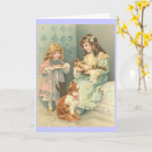 Carte de fête des mères victoriennes (Fleur jaune)