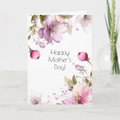 Carte de fête des mères Vintage Rose (Devant)