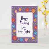 Carte de Fête des Mères Violette avec Vignes (Fleur jaune)