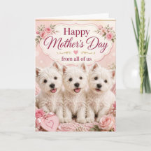 Carte de fête des mères Westie de notre part à tou