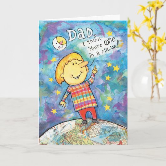 Carte de fête des pères (Fleur jaune)