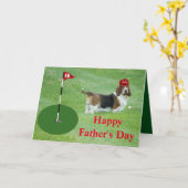 Carte de Fête des pères à thème de golf avec Basse (Fleur jaune)
