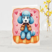 Carte de fête des pères adorable Azure Pups (Fleur jaune)