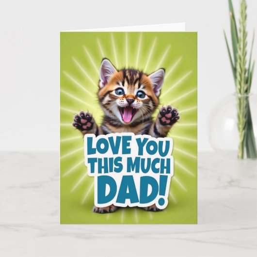 Carte de fête des pères adorable de Tabby (Devant)