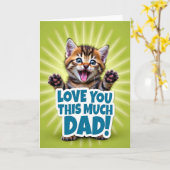 Carte de fête des pères adorable de Tabby (Fleur jaune)