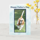 Carte de Fête des pères amusante avec bain de sole (Fleur jaune)